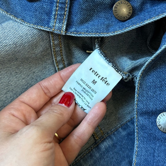 Retrofete Tori Denim Jean Jumpsuit - Size M - Like New - Medium Wash Blue - Picture 10 of 15